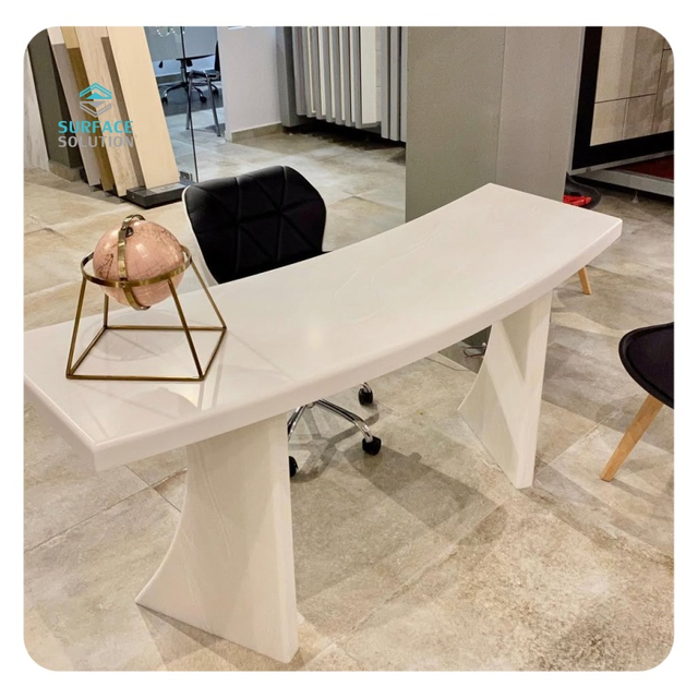 Hotel Custom Recption Desk Artificial Stone Sheet Colors Solid Surface Big Slabs 