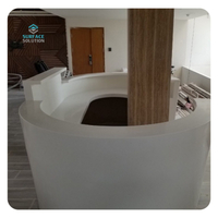 Solid Surface Marble Luxury Modern Square Shape White Marble Reception Desks Design
