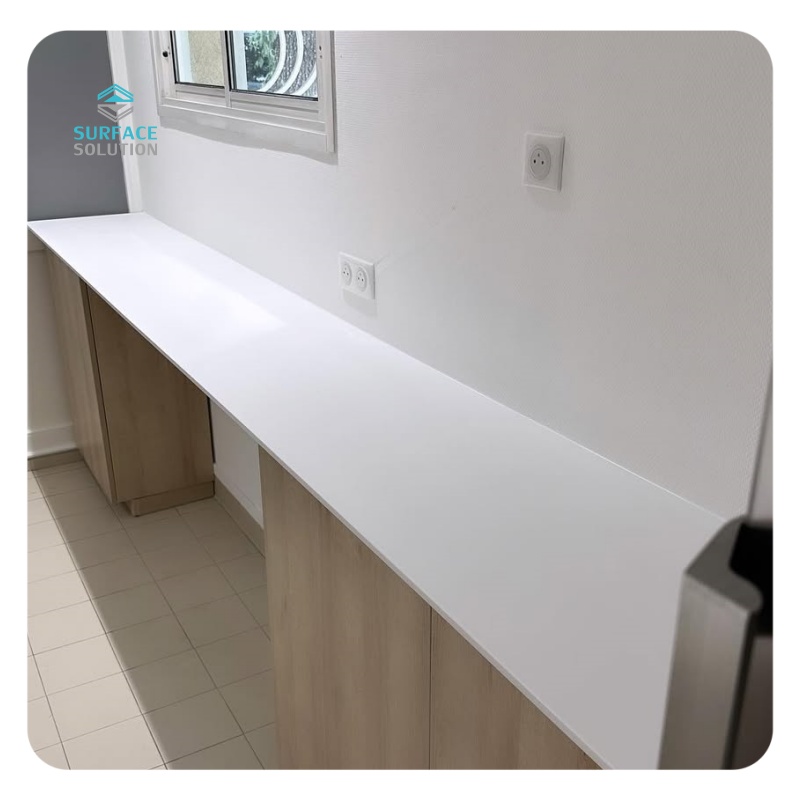High-quality Acrylic Solid Surface kitchen benchtop artificial marble black modified kitchen counter top 