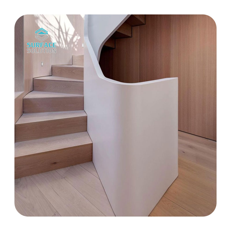 Heat-Bending Craftsmanship Stair Handrail Pure Acrylic Solid Surface Sheet Stone
