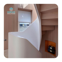 Heat-Bending Craftsmanship Stair Handrail Pure Acrylic Solid Surface Sheet Stone