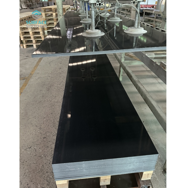 Factory Artificial black Surface solid surface Stone big Slabs Artificial Stone for Kitchen Countertops 