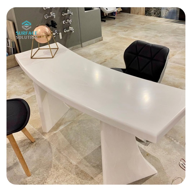 Hotel Custom Recption Desk Artificial Stone Sheet Colors Solid Surface Big Slabs 