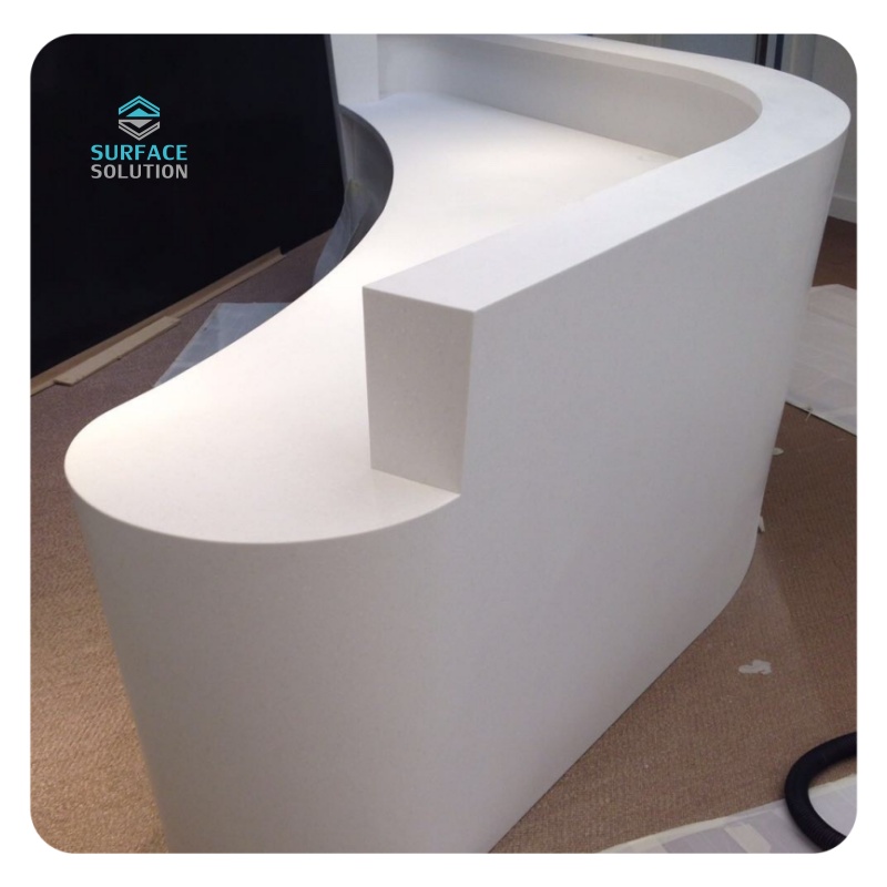Hotel Custom Recption Desk Artificial Stone Sheet Colors Solid Surface Big Slabs 