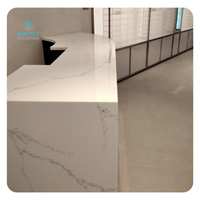 Solid Surface Marble Luxury Modern Square Shape White Marble Reception Desks Design